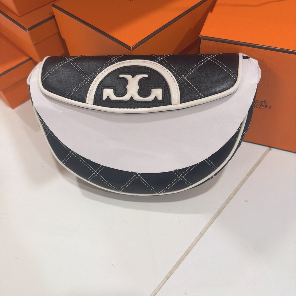 Black and White Quilted Crossbody Bag
